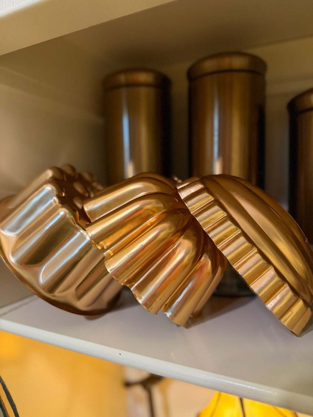 Vintage Fluted Metal Jello Cake Molds Copper-Tone Aluminum Set of 3